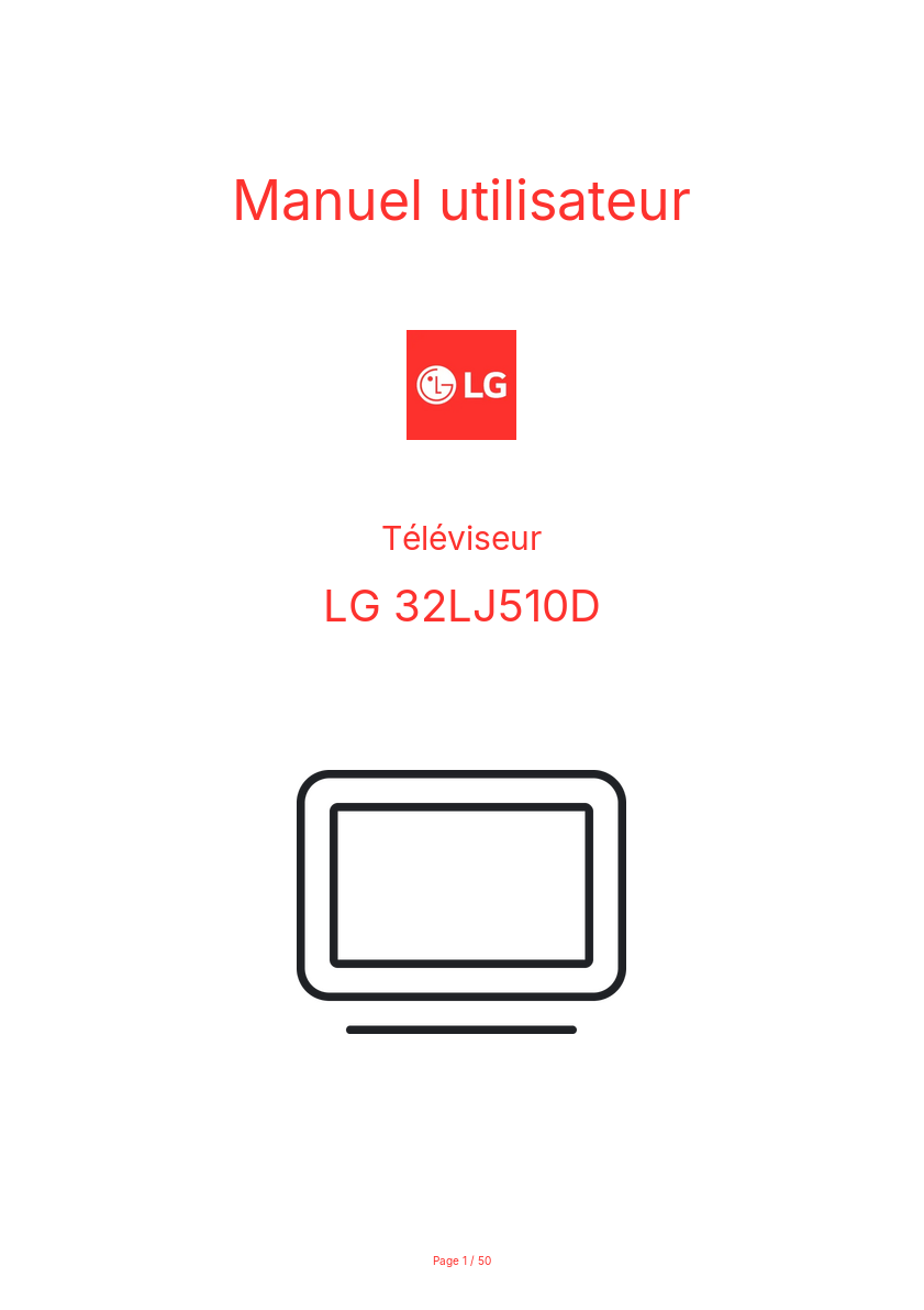 Page n°1 - Manuel utilisateur LG 32LJ510D