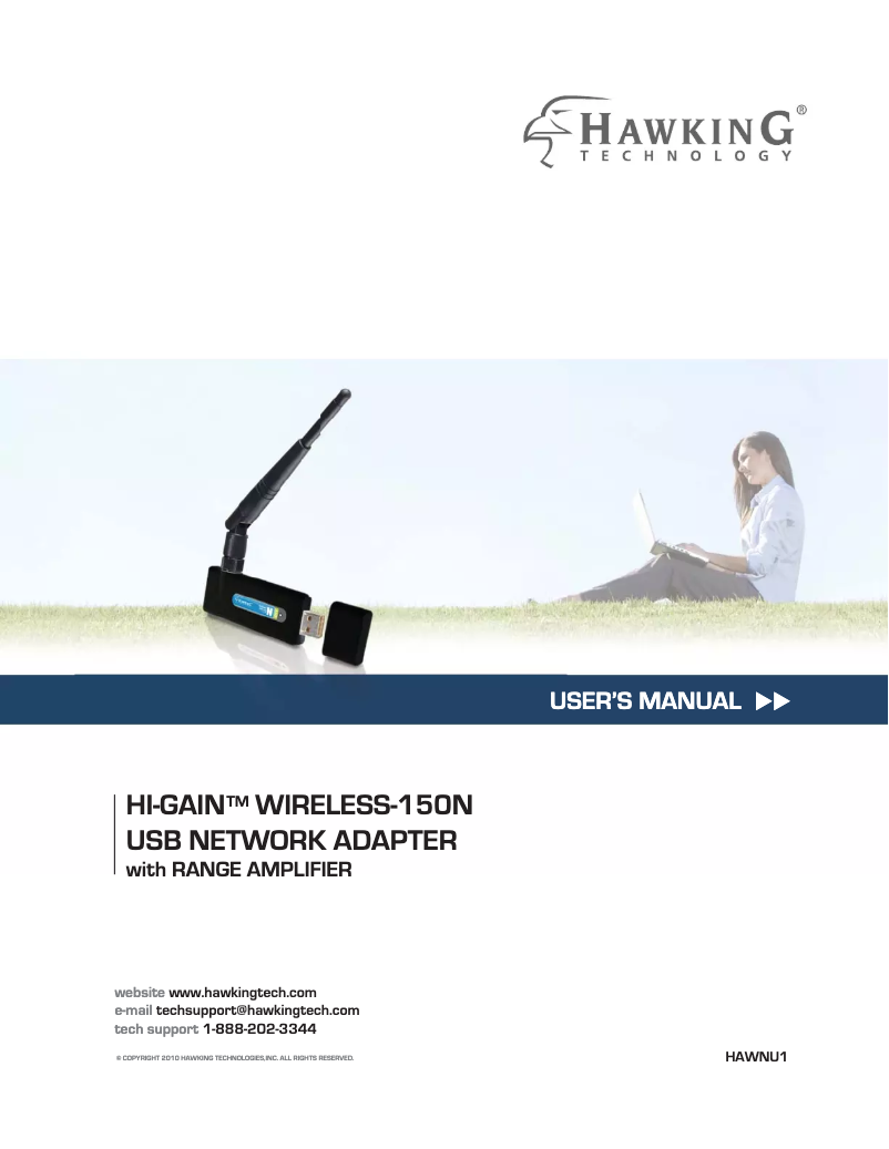 Page 1 de la notice Manuel utilisateur Hawking Technologies HAWNU1