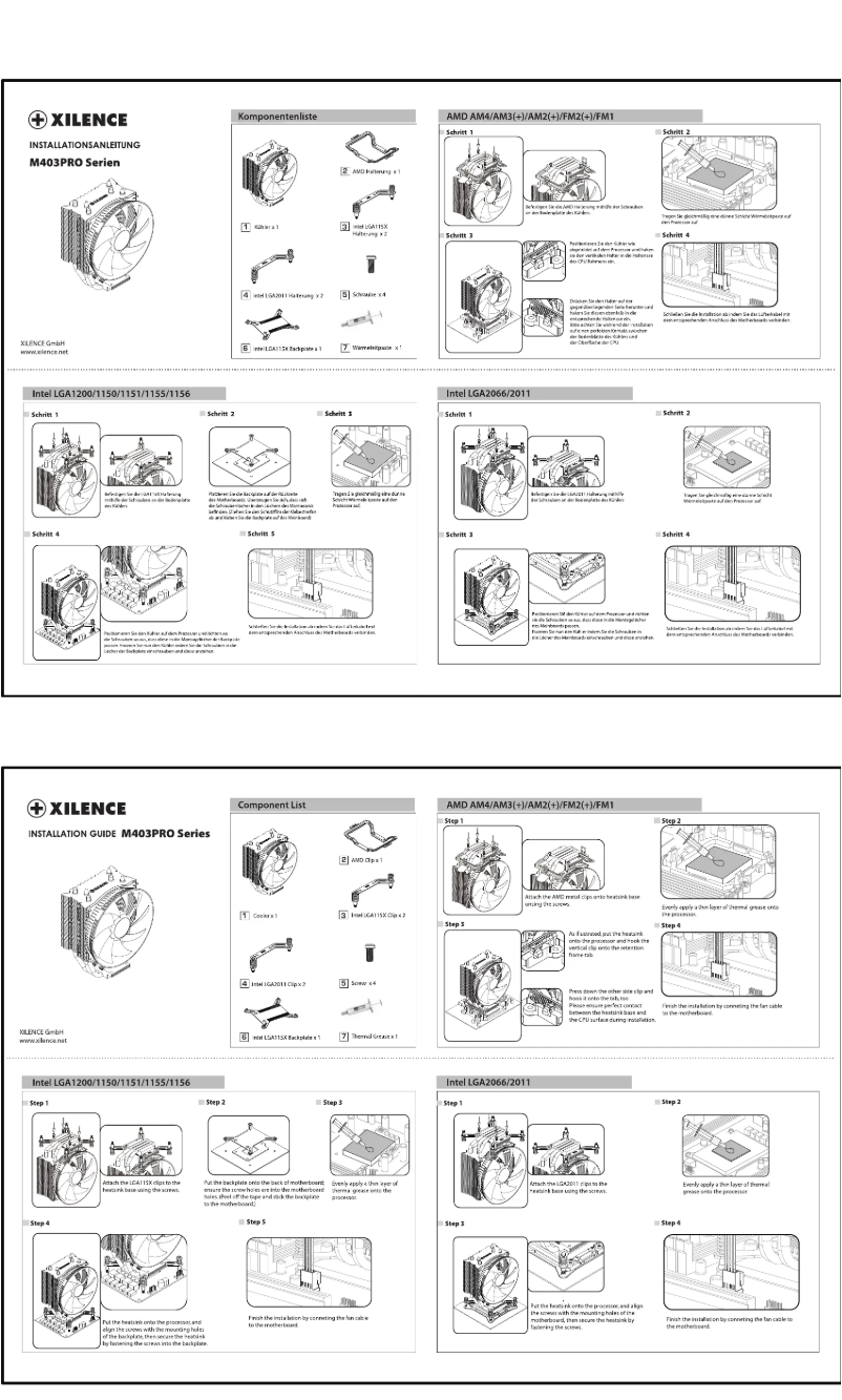 Page 1 de la notice Manuel utilisateur Xilence M403 Pro ARGB