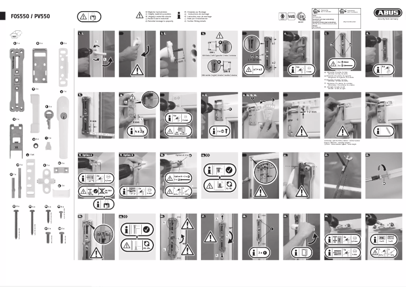 Page 1 de la notice Guide d'installation Abus FOS550