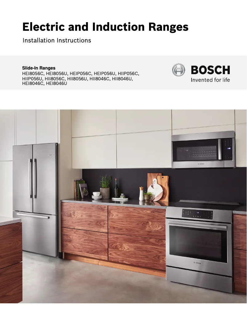 Page 1 de la notice Guide d'installation Bosch HII8056U