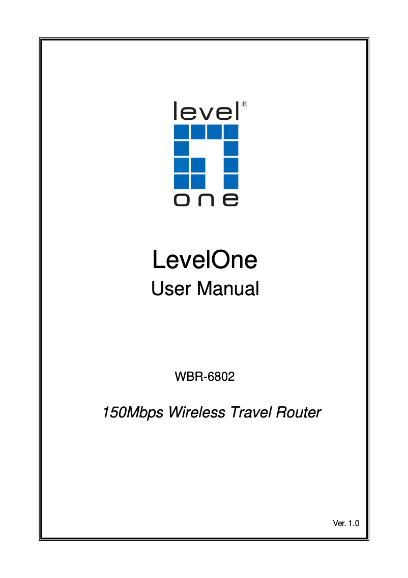 Page n°1 - Manuel utilisateur LevelOne WBR-6802