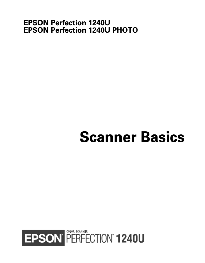 Image de la première page du manuel de l'appareil Perfection 1240U Photo