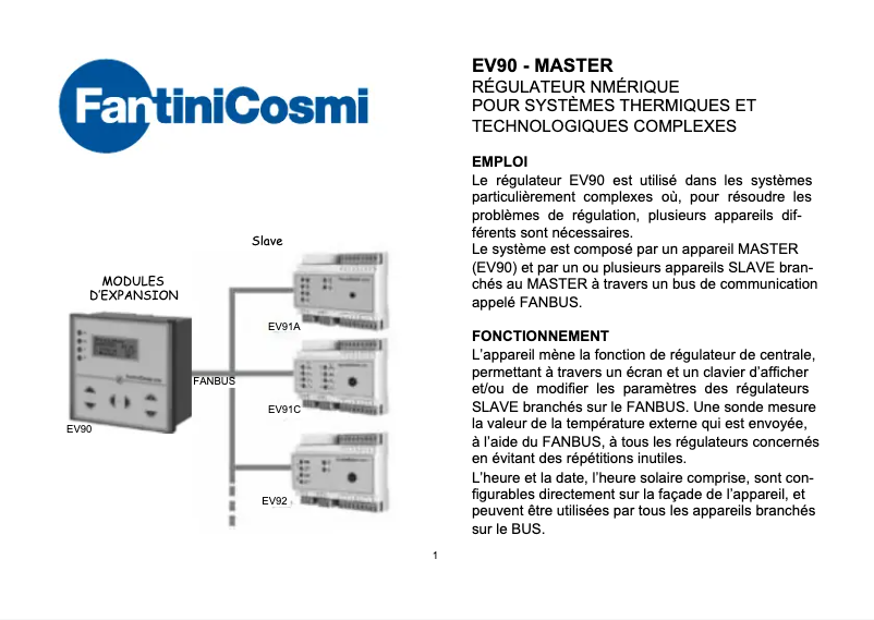 Page n°1 - Manuel utilisateur Fantini Cosmi EV90