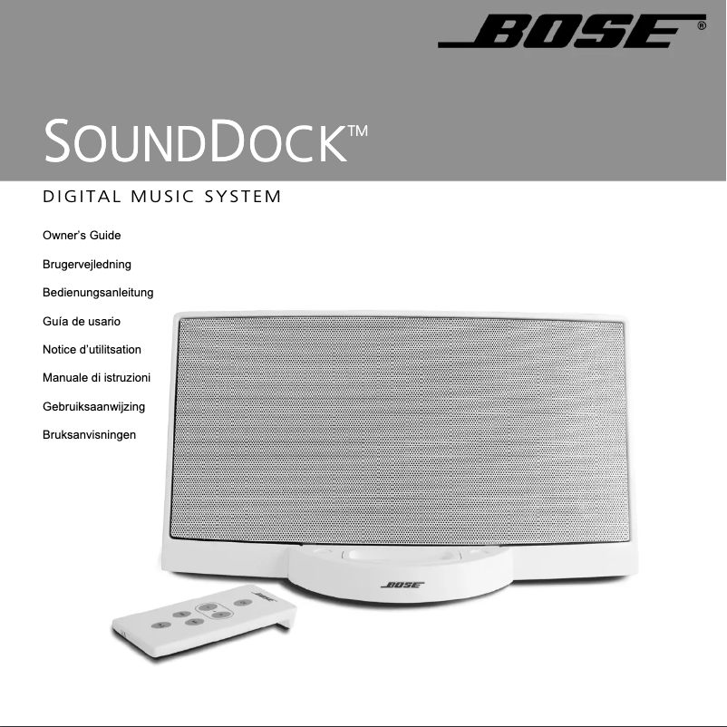 Image de la première page du manuel de l'appareil SoundDock