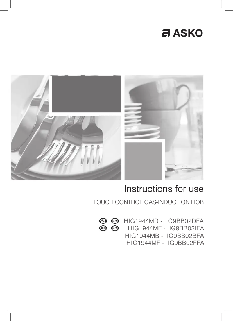 Page n°1 - Manuel utilisateur Asko HIG1944MD
