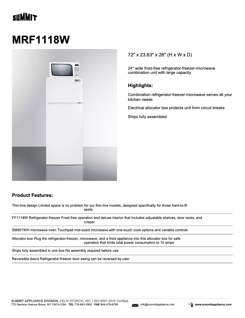 Image de la première page du manuel de l'appareil MRF1118W