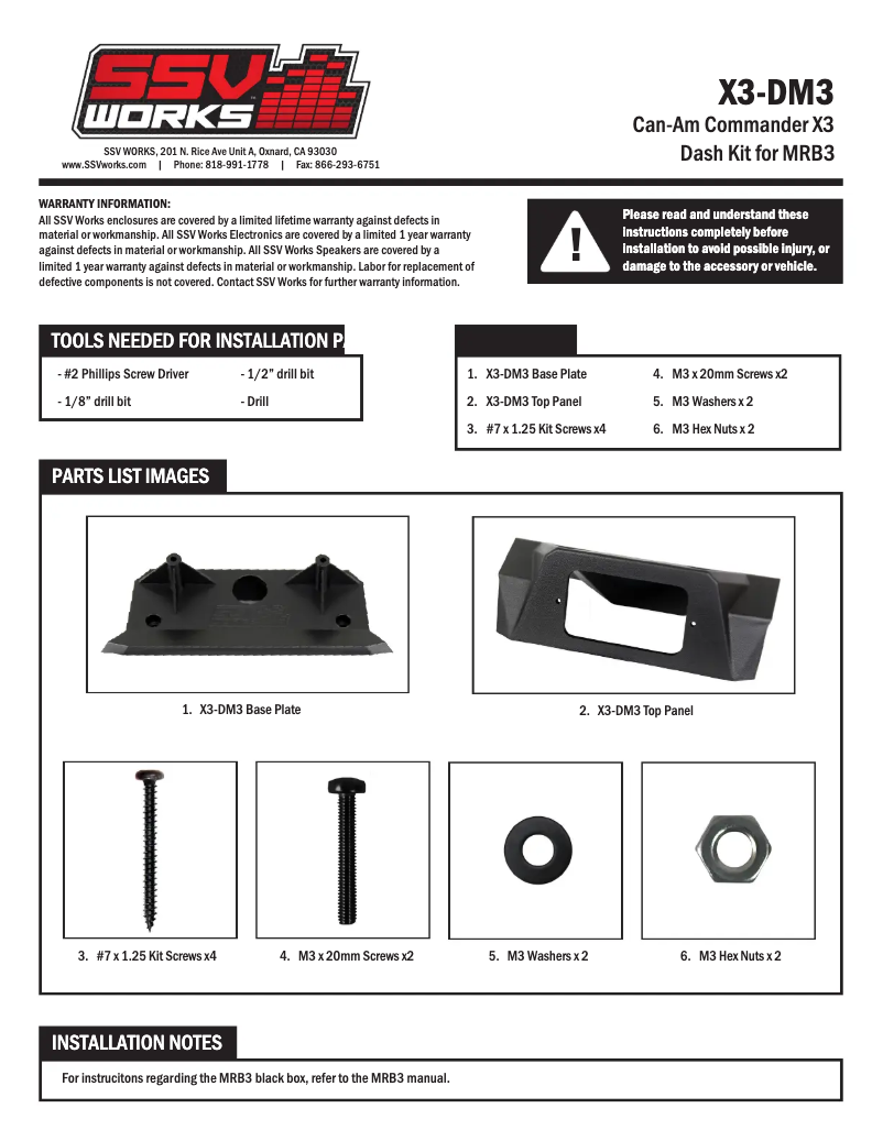 Image de la première page du manuel de l'appareil X3-DM3