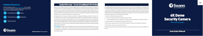 Page 1 de la notice Manuel utilisateur Swann 4K Dome Security Camera