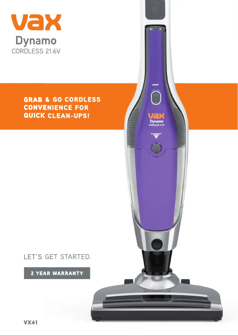 Página 1 del manual Manual de usuario Vax Dynamo VX41