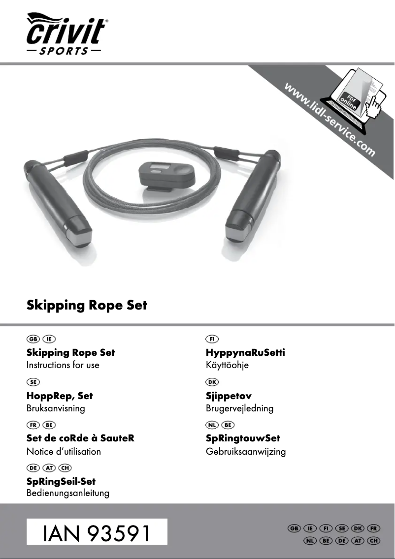 Page 1 de la notice Manuel utilisateur Crivit IAN 93591