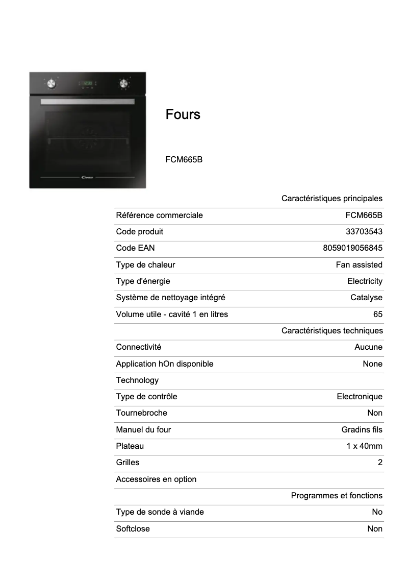 Image de la première page du manuel de l'appareil FCM665B