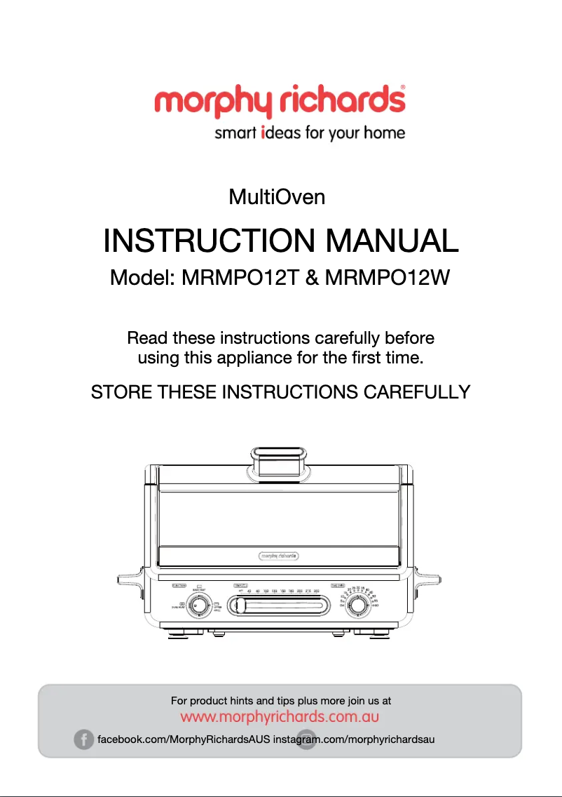 Page 1 de la notice Manuel utilisateur Morphy Richards MRMPO12T
