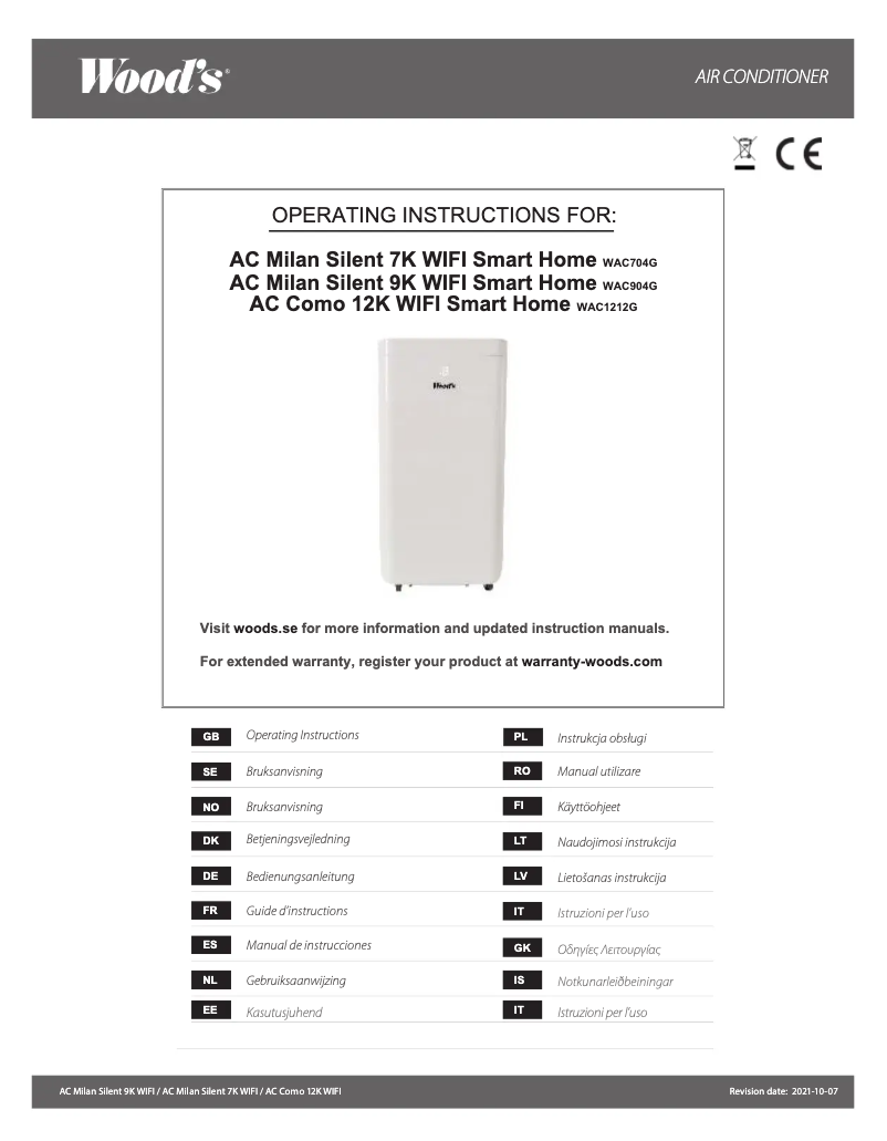 Page n°1 - Manuel utilisateur Wood's WAC904G