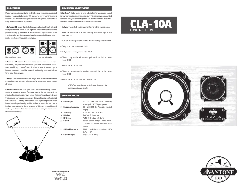 Image de la première page du manuel de l'appareil CLA-10A