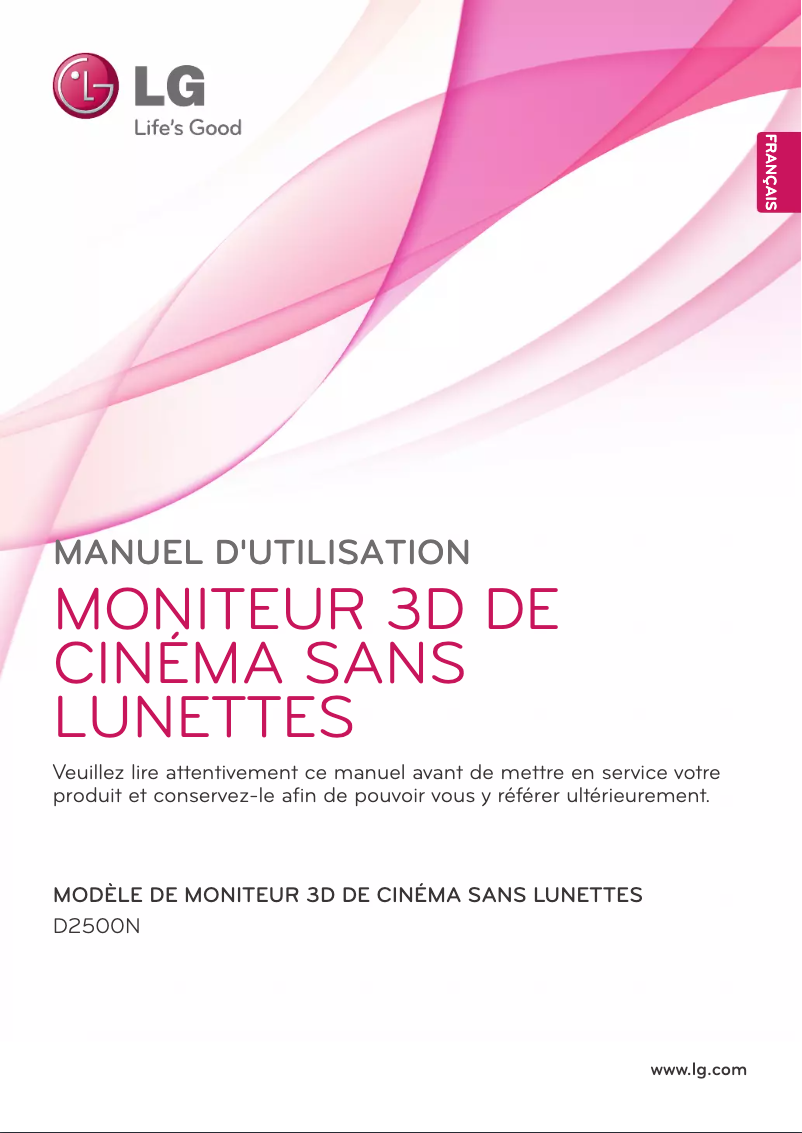 Page 1 de la notice Manuel utilisateur LG D2500N-PN