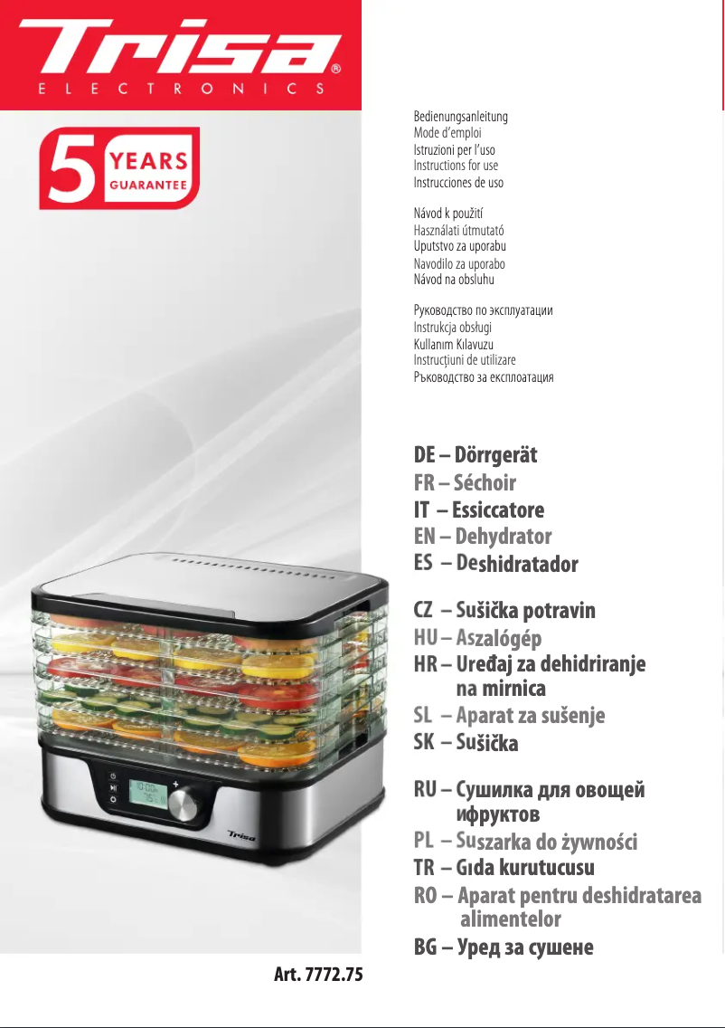 Image de la première page du manuel de l'appareil Healthy Snack 7772