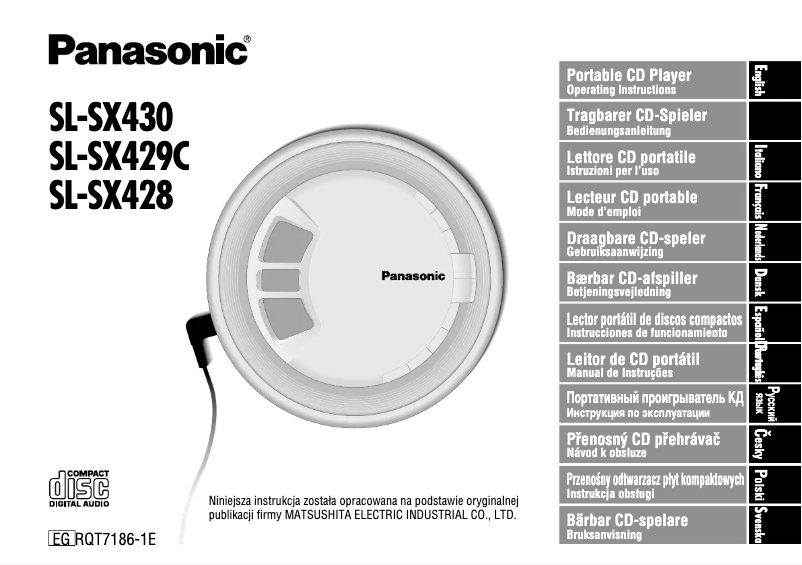 Page n°1 - Manuel utilisateur Panasonic SL-SX428