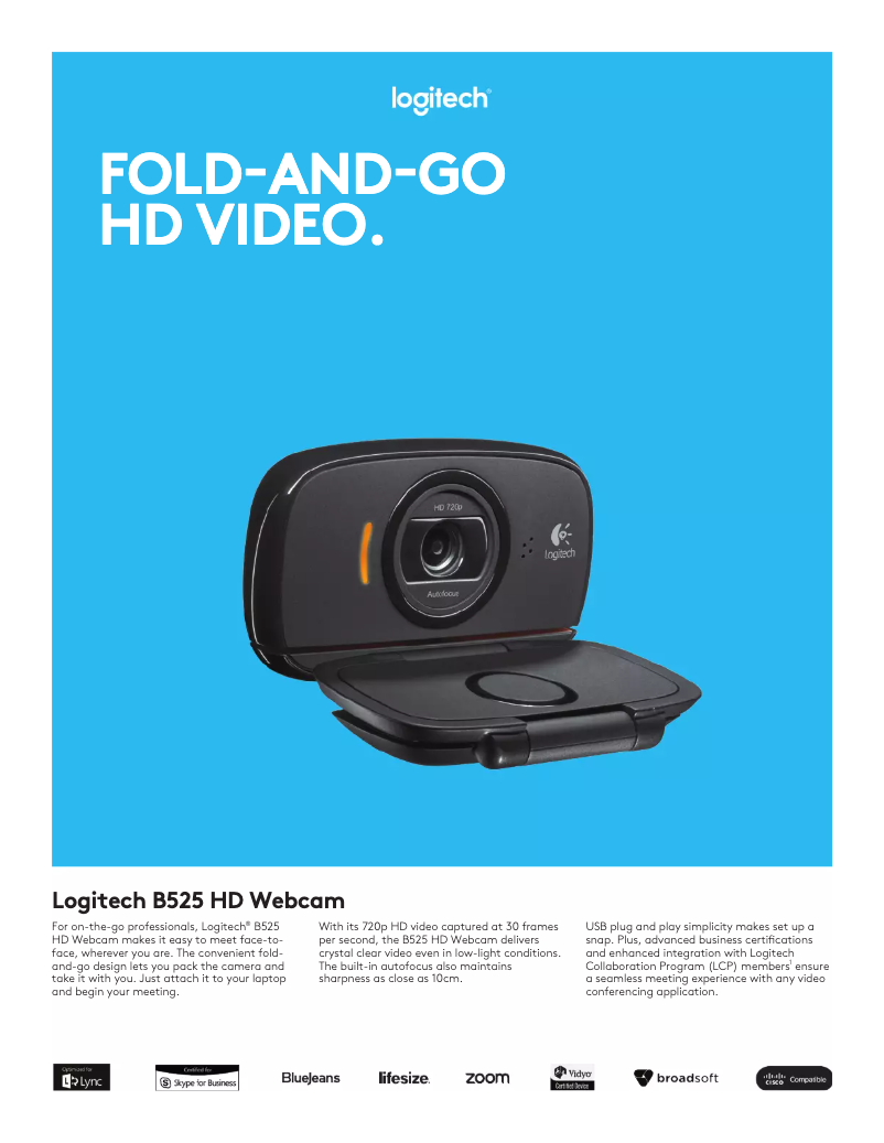 Page 1 de la notice Manuel utilisateur Logitech B525