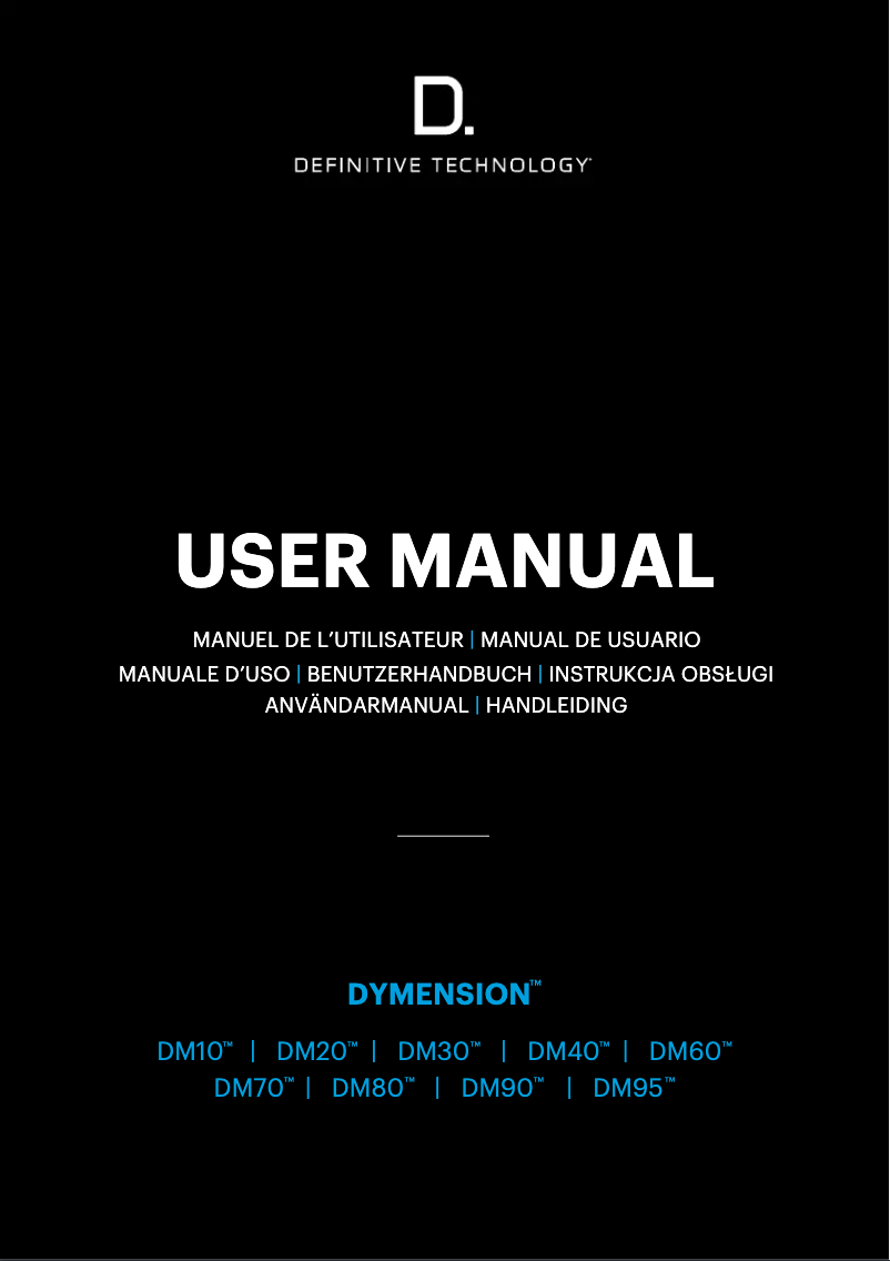 Página 1 del manual Manual de usuario Definitive Technology Dymension DM90