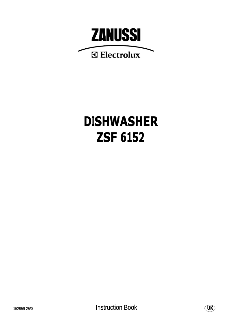 Page n°1 - Manuel utilisateur Zanussi-Electrolux ZSF6152