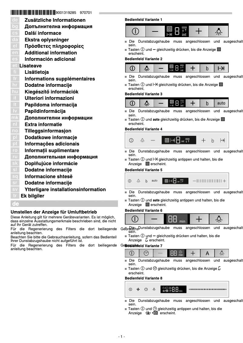 Page 1 de la notice Manuel utilisateur Siemens LZ10ITP00