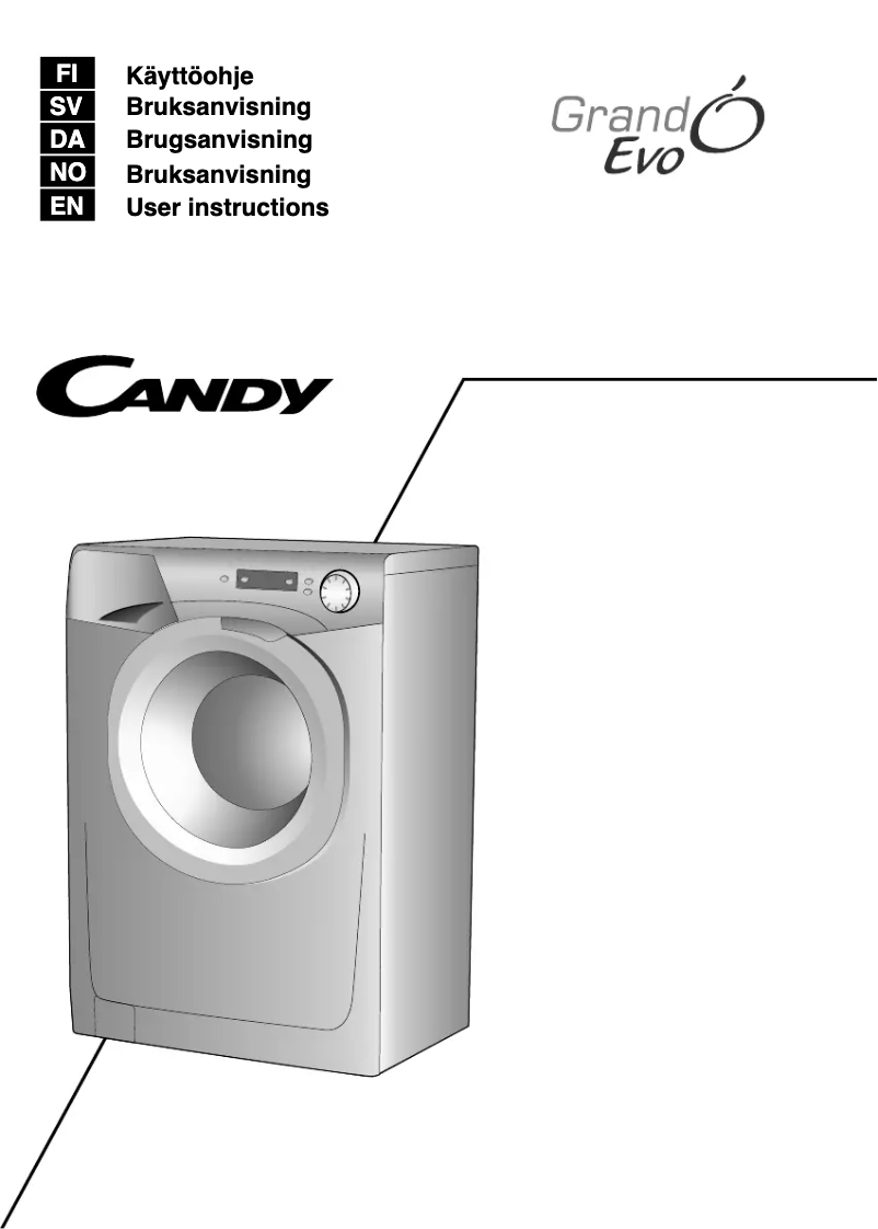 Page n°1 - Manuel utilisateur Candy EVO 1472D/1-S