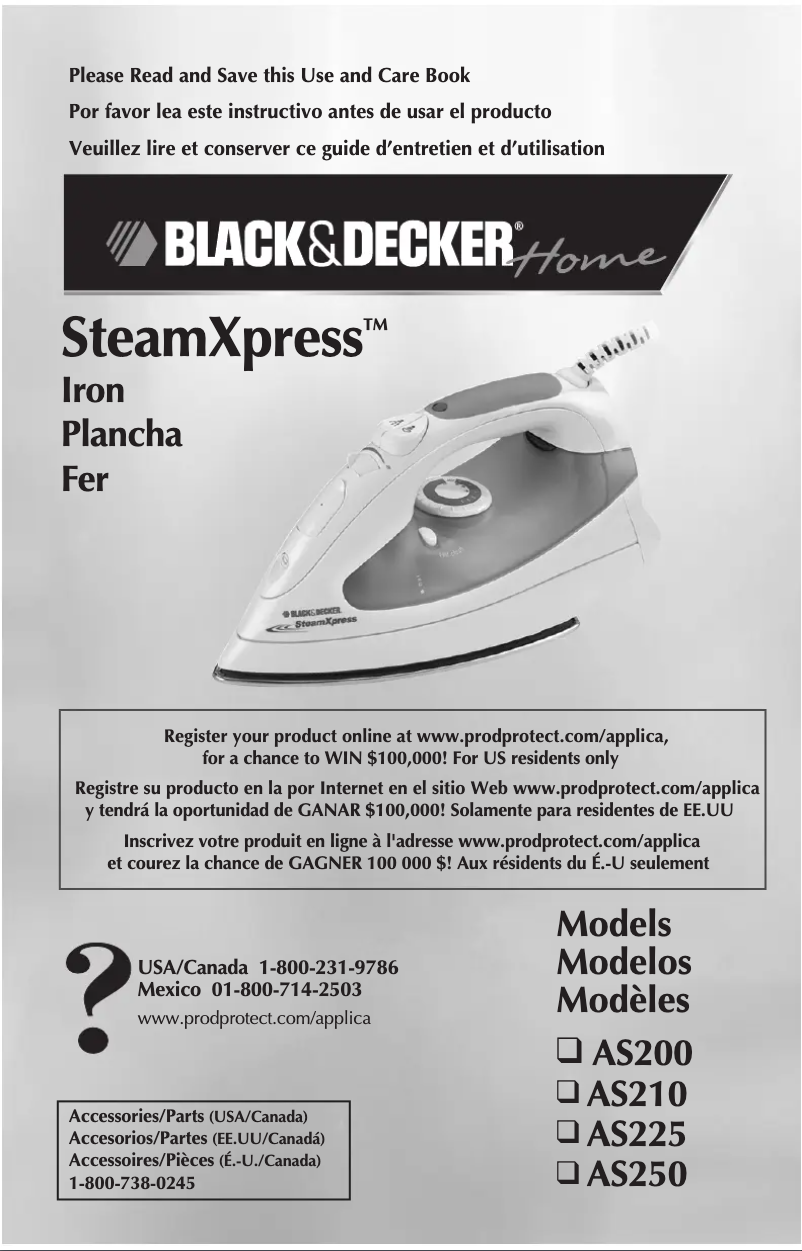 Page 1 de la notice Manuel utilisateur Black & Decker AS210