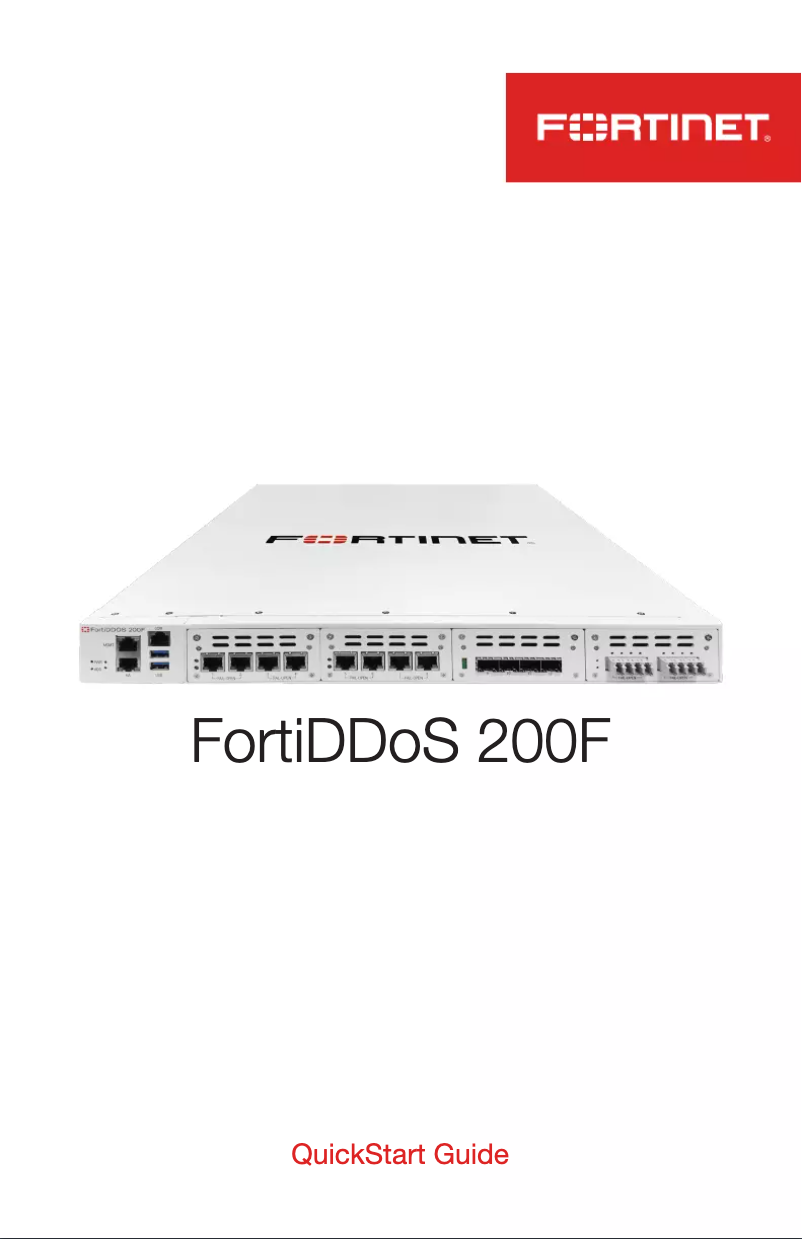 Page n°1 - Manuel utilisateur Fortinet FortiDDoS 200F