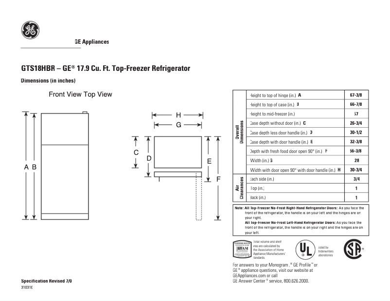 Imagen de la primera página del manual del dispositivo GTS18HBRCC