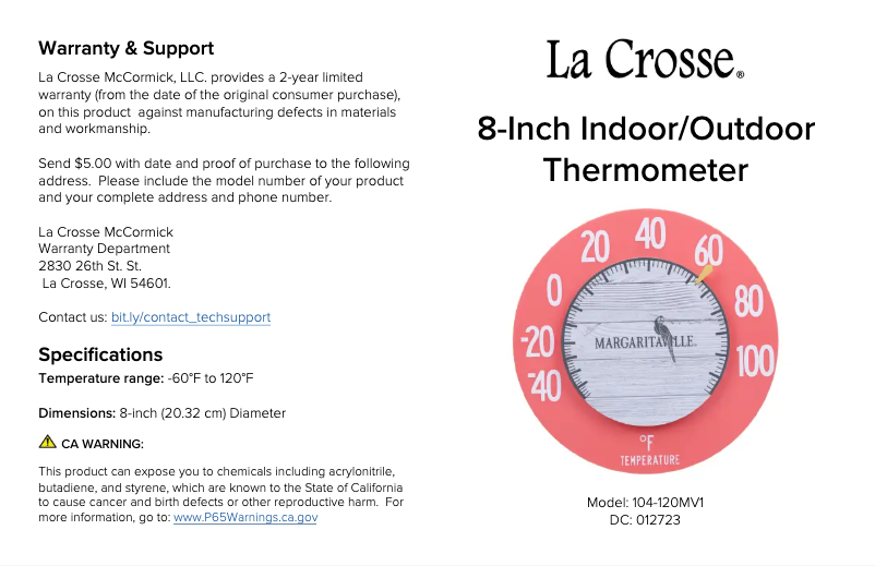 Image de la première page du manuel de l'appareil 104-120MV1