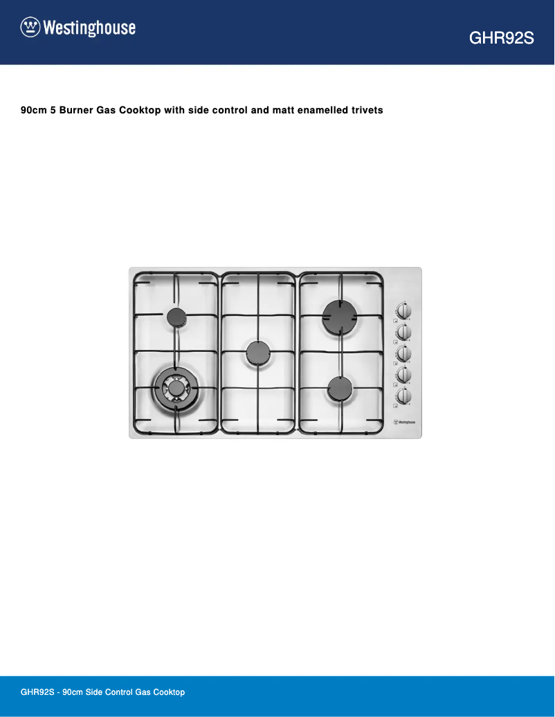 Page n°1 - Fiche technique Westinghouse GHR92S
