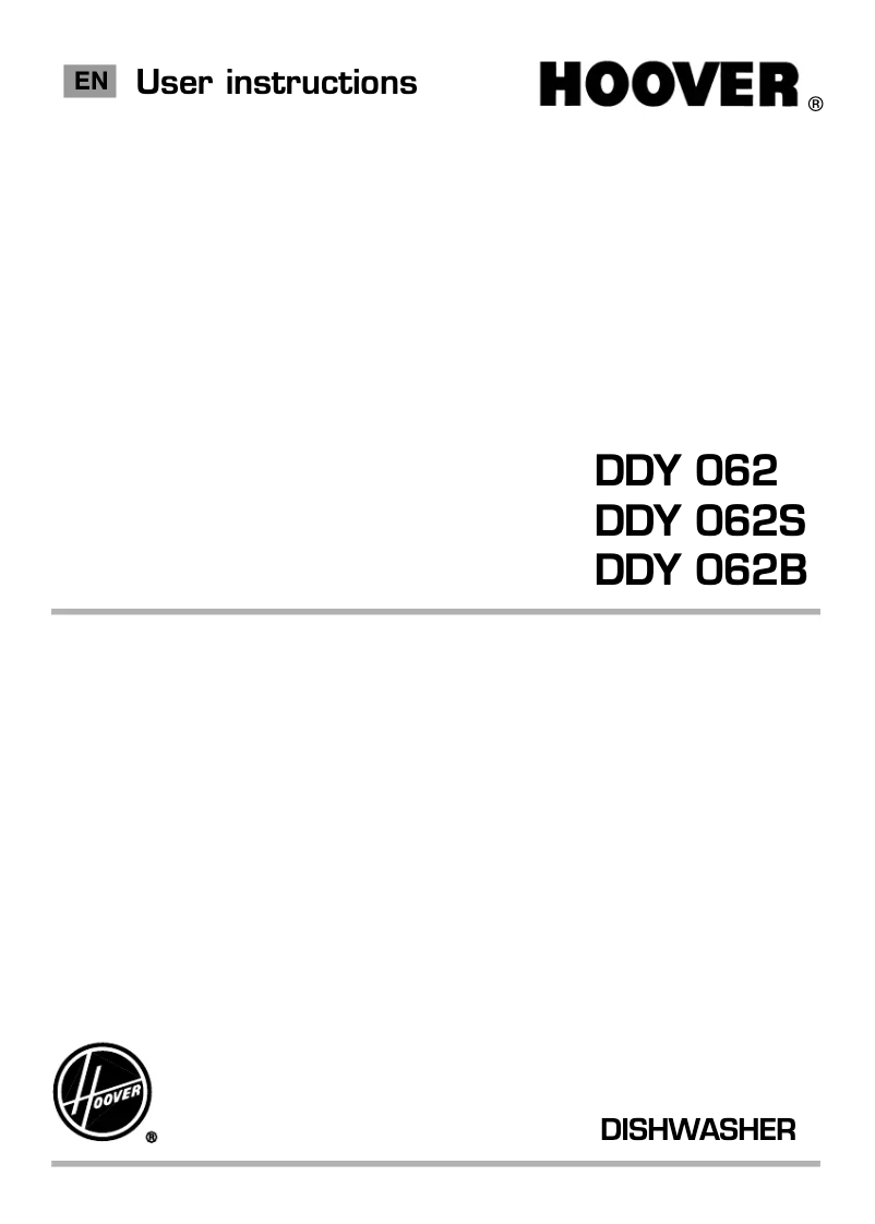 Page 1 de la notice Manuel utilisateur Hoover DDY 062-80