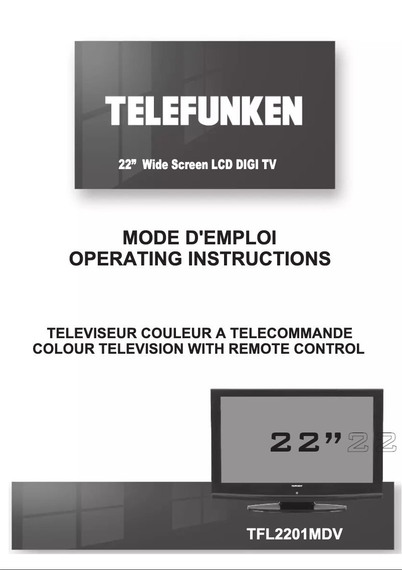 Page n°1 - Manuel utilisateur Telefunken TFL2201MDV
