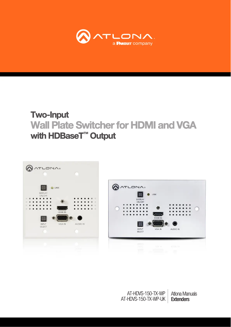 Página 1 del manual Manual de usuario Atlona AT-HDVS-150-TX-WP-UK