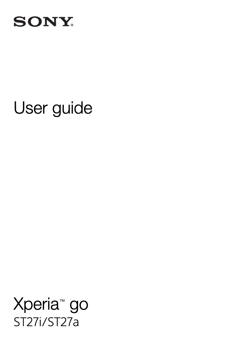 Page 1 de la notice Manuel utilisateur Sony Xperia Go