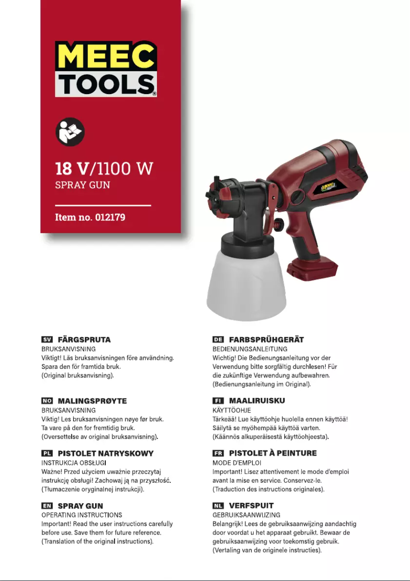 Image de la première page du manuel de l'appareil 012179