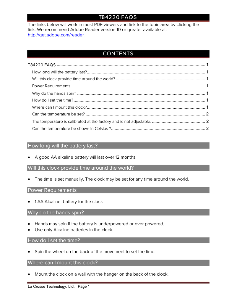 Image de la première page du manuel de l'appareil T84220