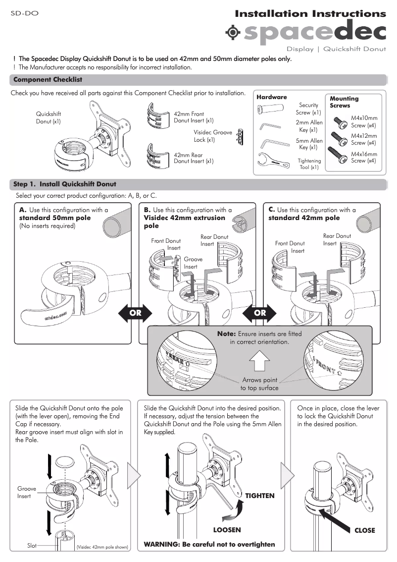 Page n°1 - Manuel utilisateur Atdec SD-DO-42-BK