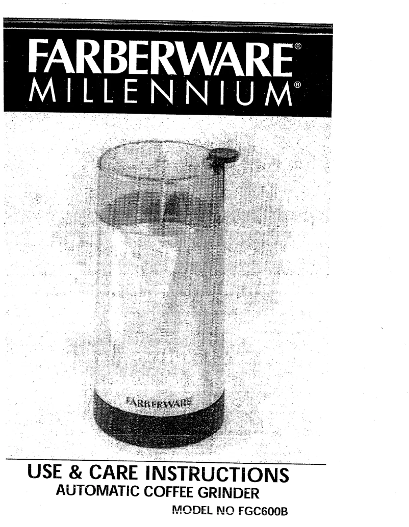 Image de la première page du manuel de l'appareil FGC600