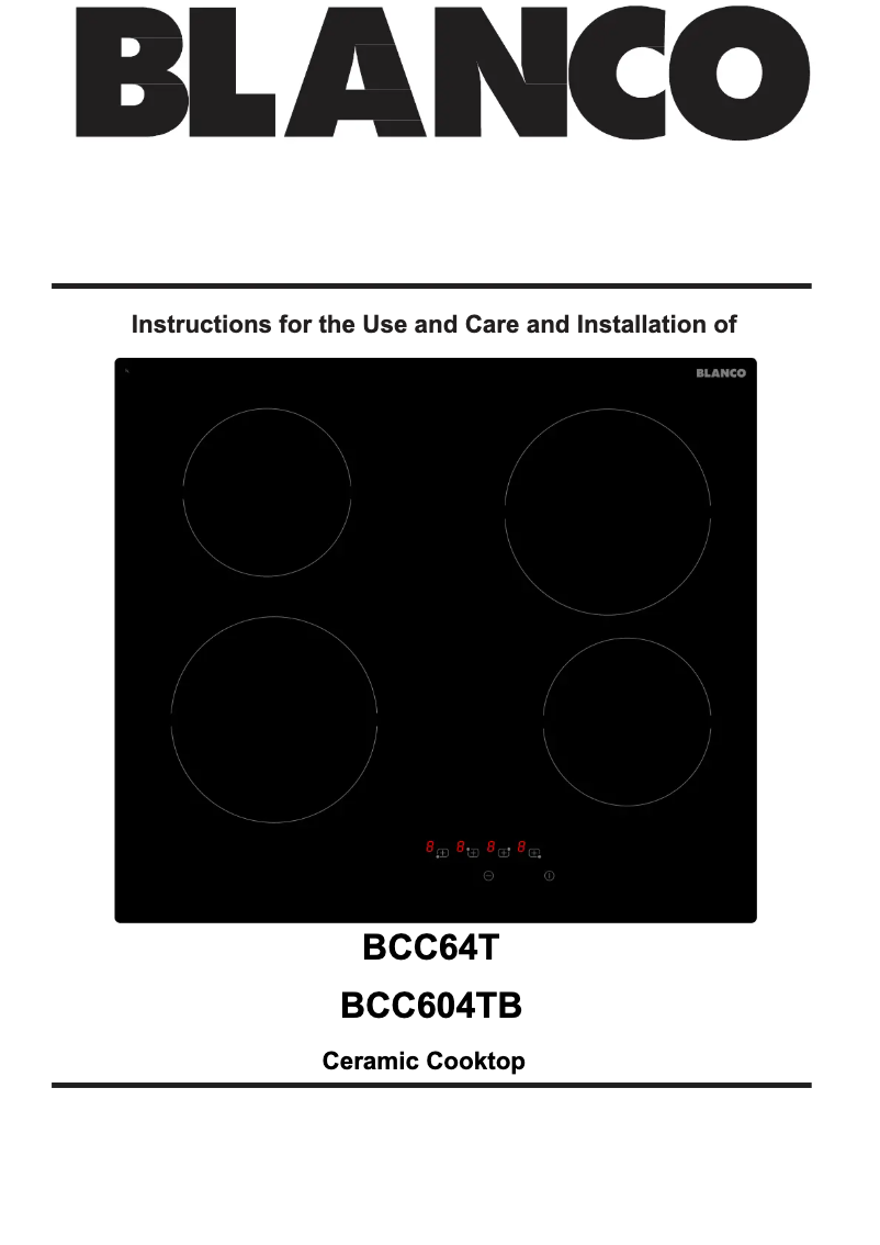 Page 1 de la notice Instructions / montage BLANCO BCC64T