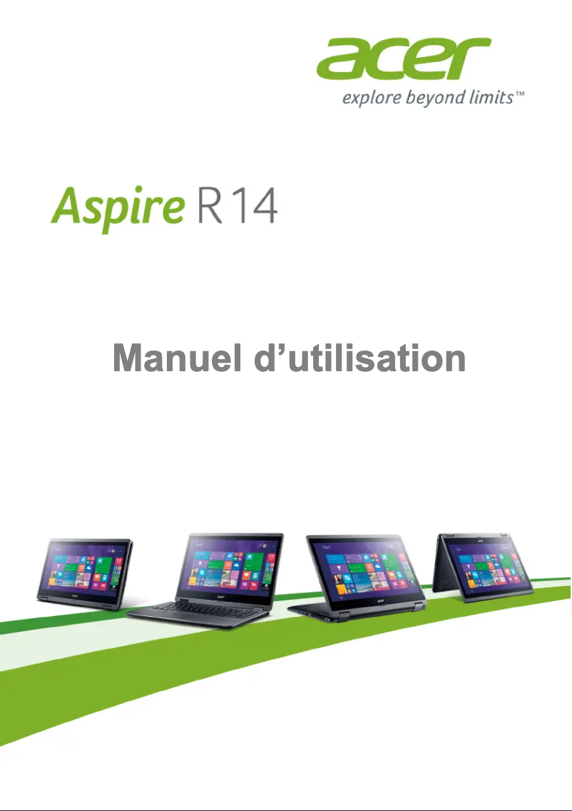 Imagen de la primera página del manual del dispositivo Aspire R3-471TG