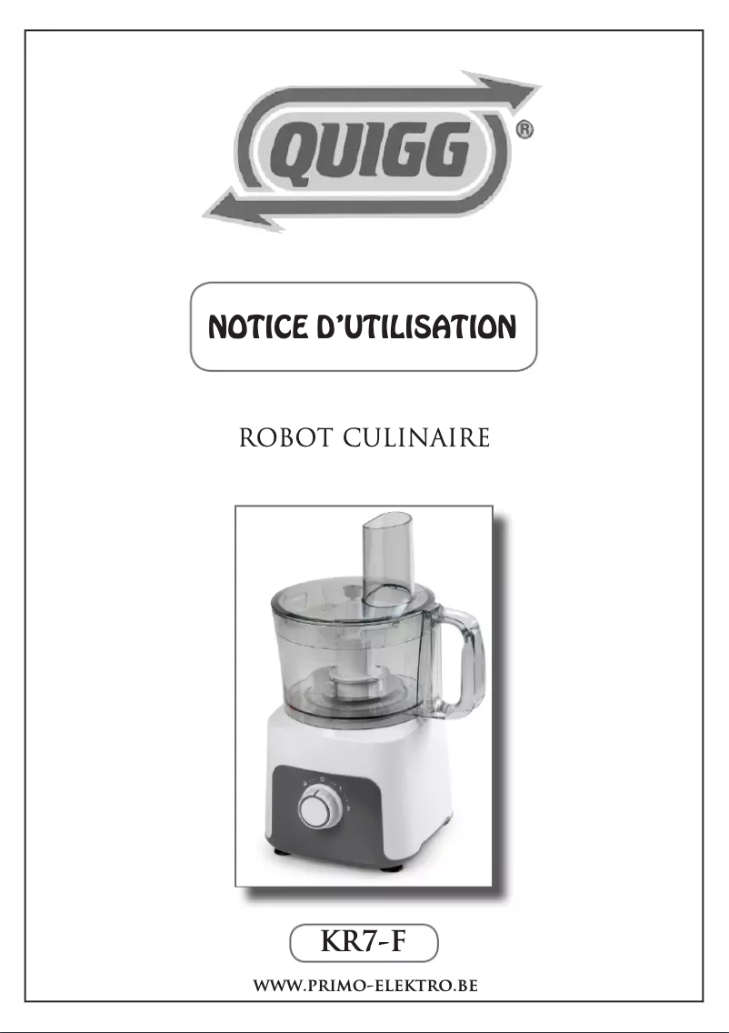Page 1 de la notice Manuel utilisateur Quigg KR7