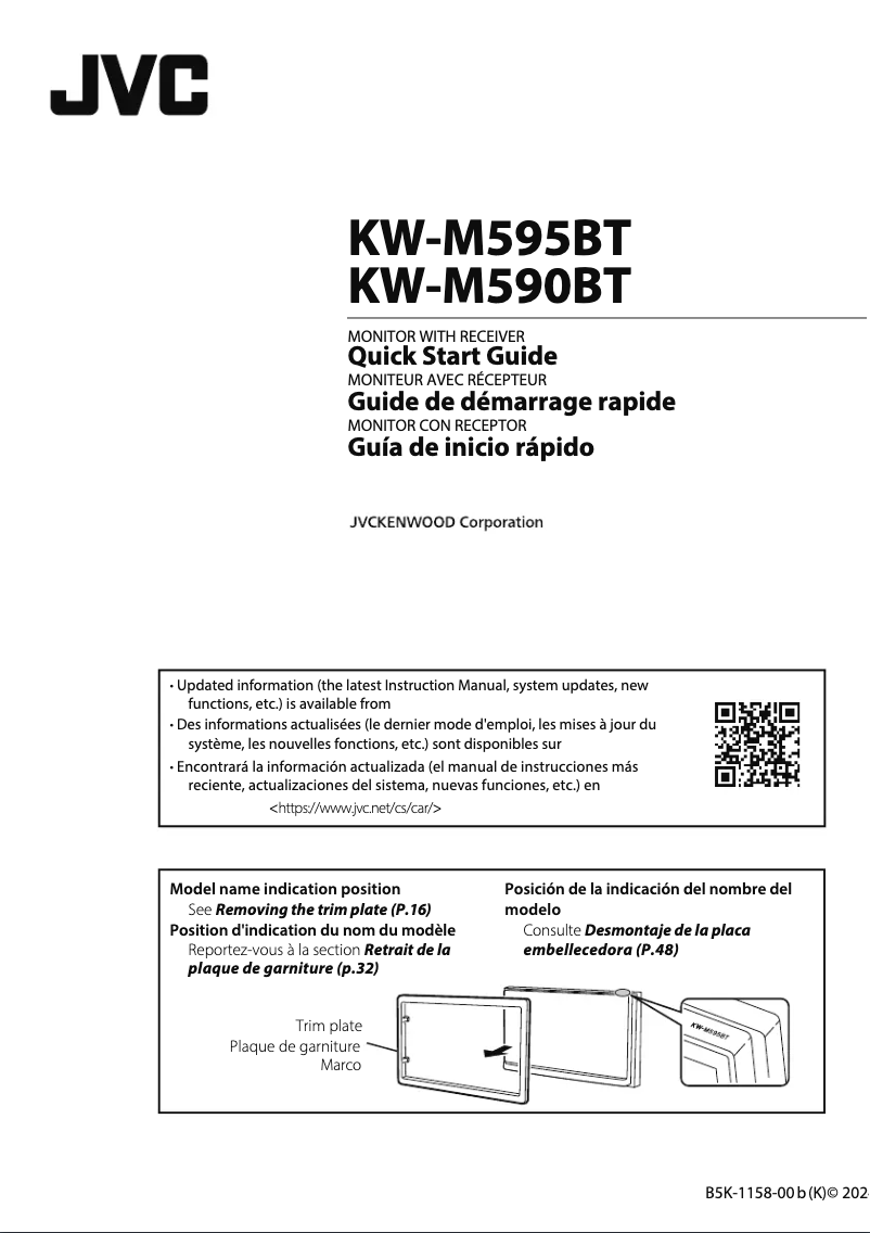 Page 1 de la notice Guide de démarrage rapide JVC KW-M590BT
