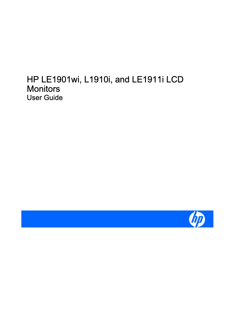 Page n°1 - Manuel utilisateur HP LE1901wi