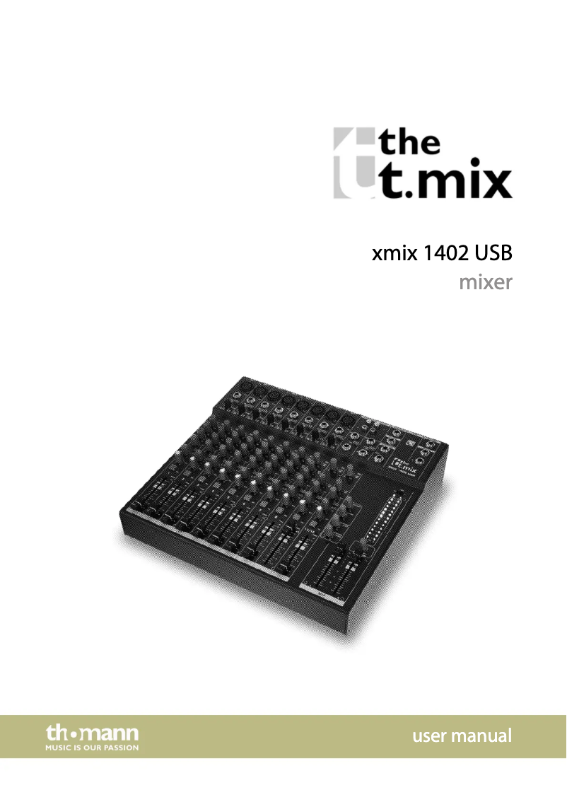Page 1 de la notice Manuel utilisateur the t.mix xmix 1402 USB
