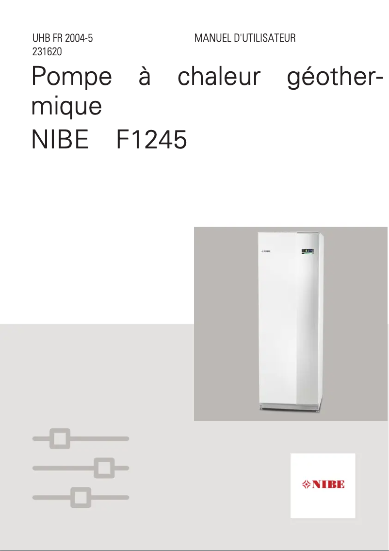 Page 1 de la notice Fiche technique Nibe F1245-8