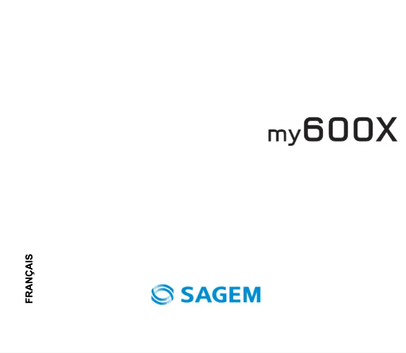 Page n°1 - Manuel utilisateur Sagem MY 600X