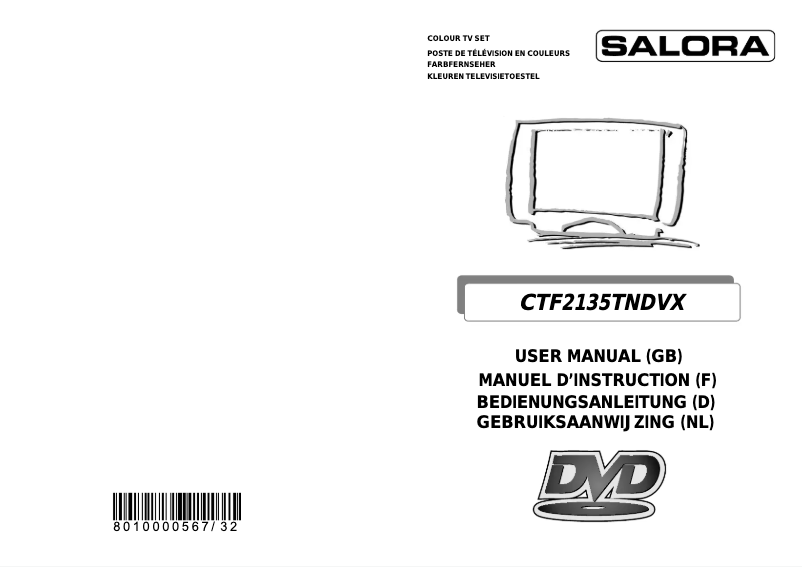Page n°1 - Manuel utilisateur Salora CTF2135TNDVX