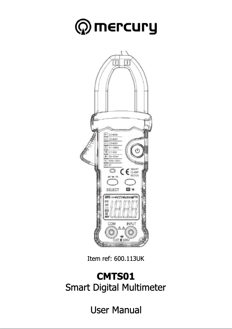 Page 1 de la notice Manuel utilisateur Mercury CMTS01